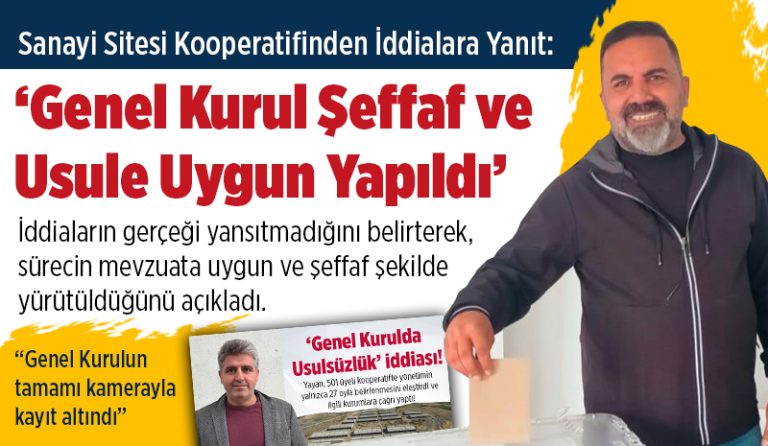 Kooperatiften Yayan’ın iddiaların jet yanıt! ‘Genel Kurul Şeffaf ve Usule Uygun Yapıldı’